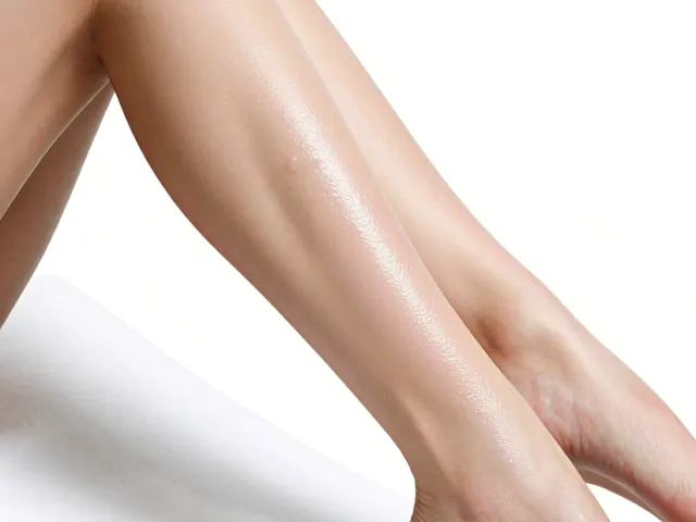 Female legs on clean white studio background
