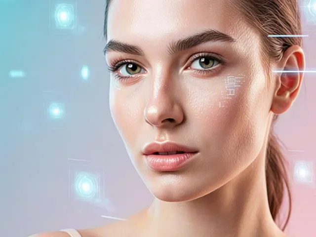 Close-up portrait of young woman with soft glowing light effects