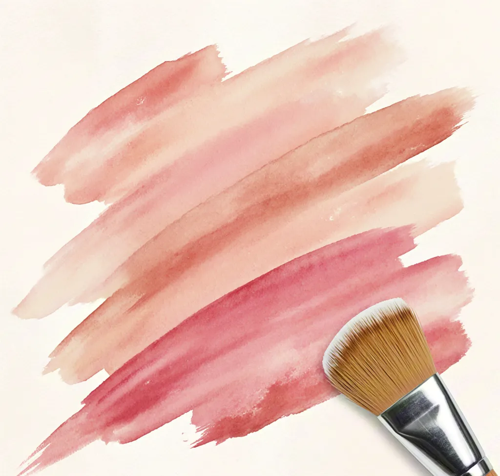 Soft watercolor strokes with makeup brush || AI: ERNIE