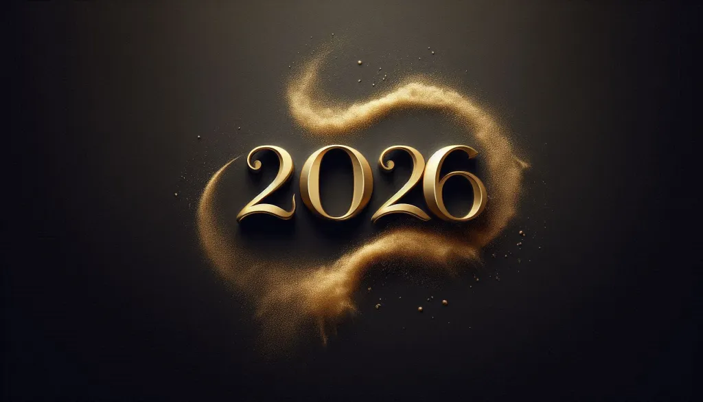 Sparkling 2026 numbers — New Year golden design