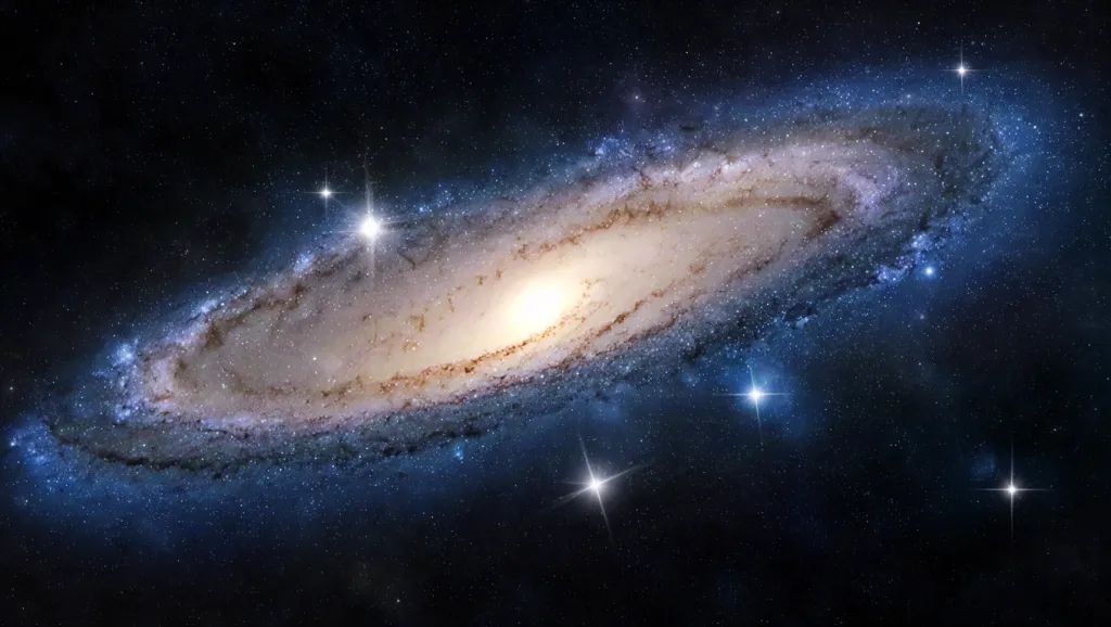 Spiral galaxy in deep space