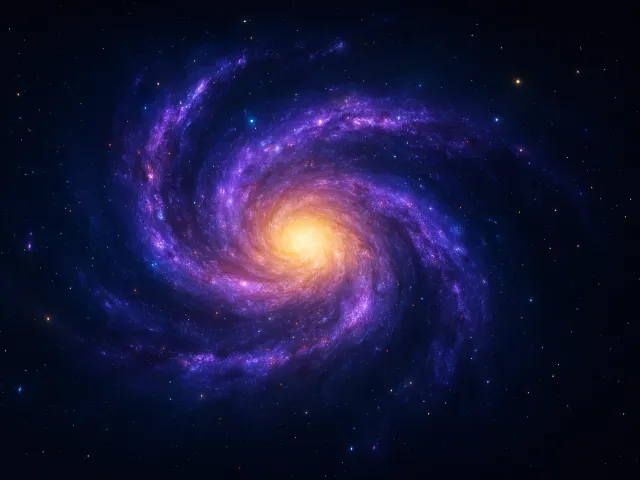 Vibrant spiral galaxy in outer space