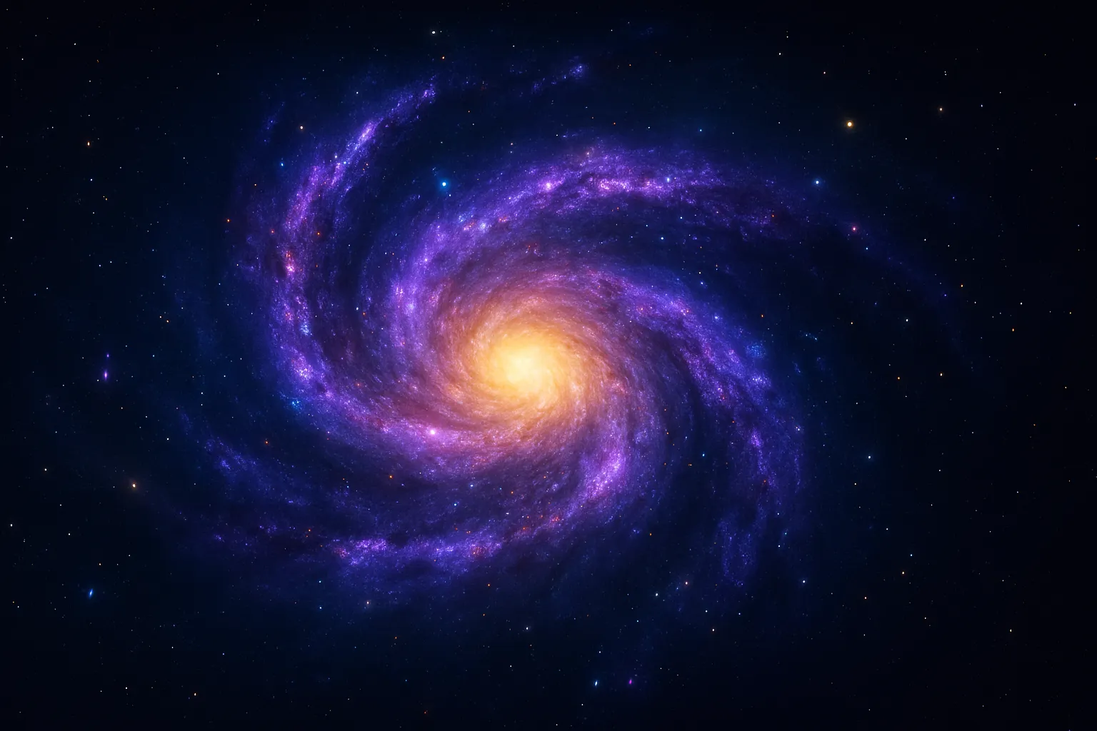 Vibrant spiral galaxy in outer space