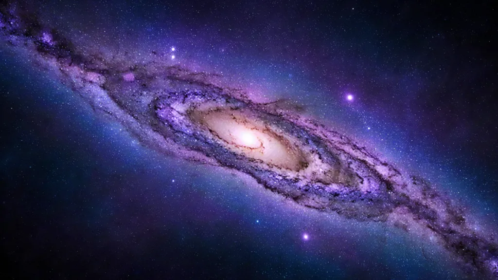 Spiral galaxy with glowing core