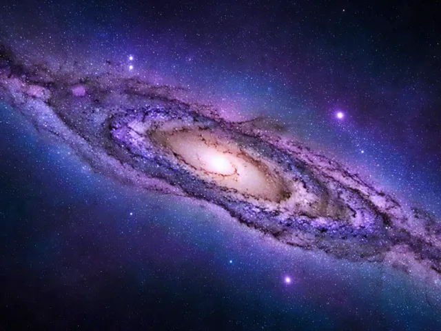 Vibrant spiral galaxy in outer space