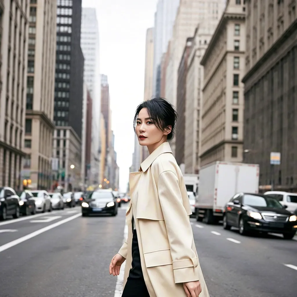 Street fashion portrait of woman