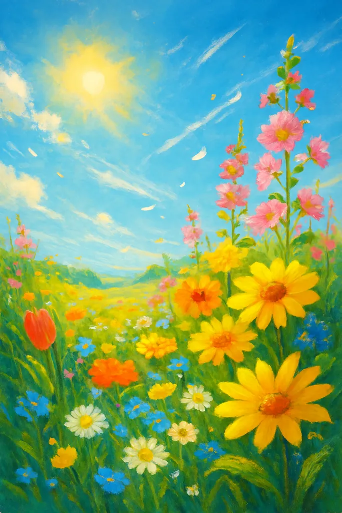 Sunny flower field