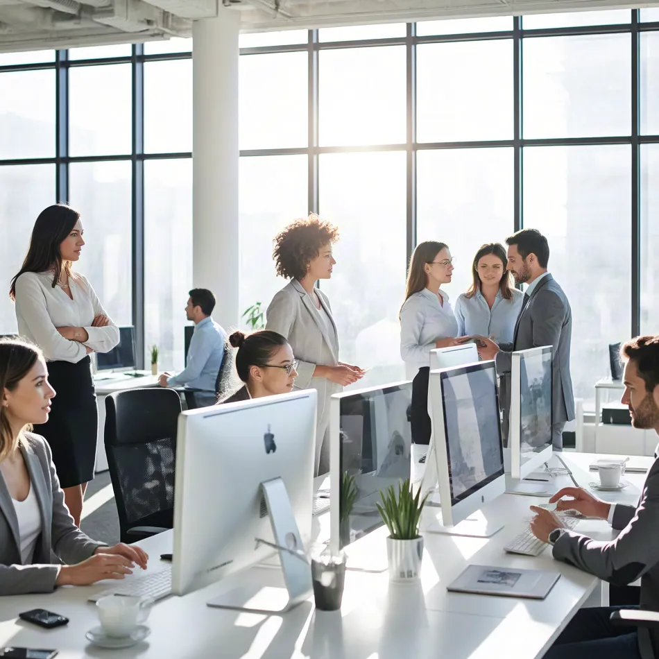 Team brainstorming at workstation || ernie ai**