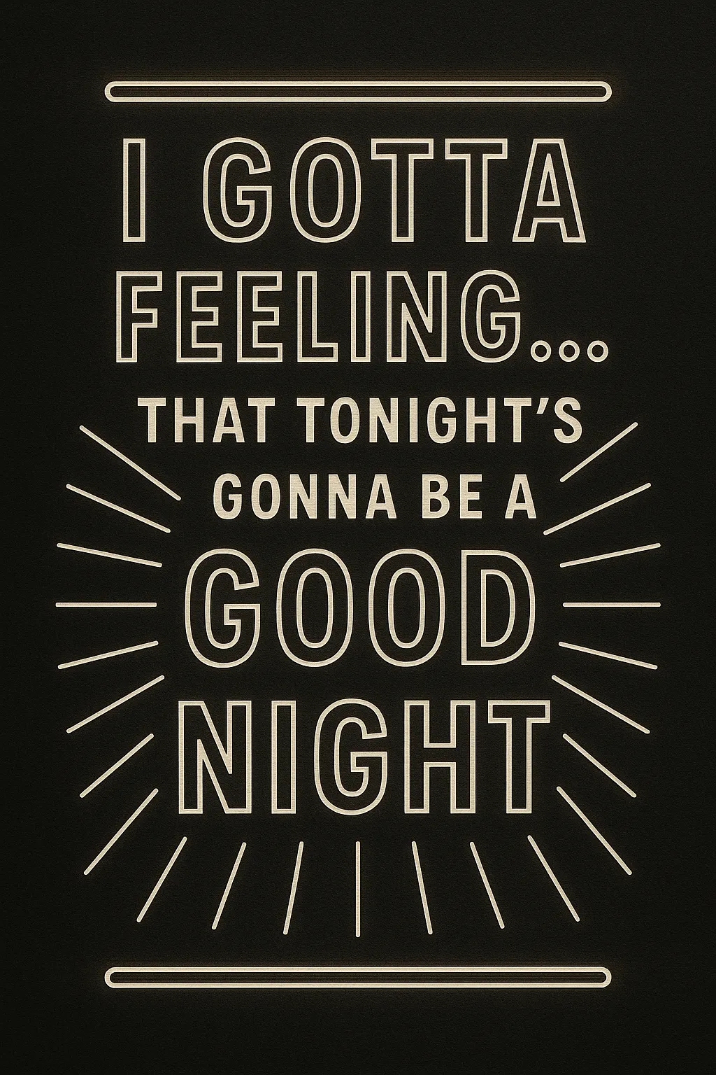 black typography poster with phrase good night