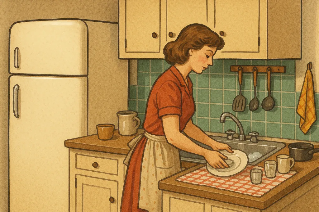 Vintage kitchen woman illustration || ChatGPT ai**