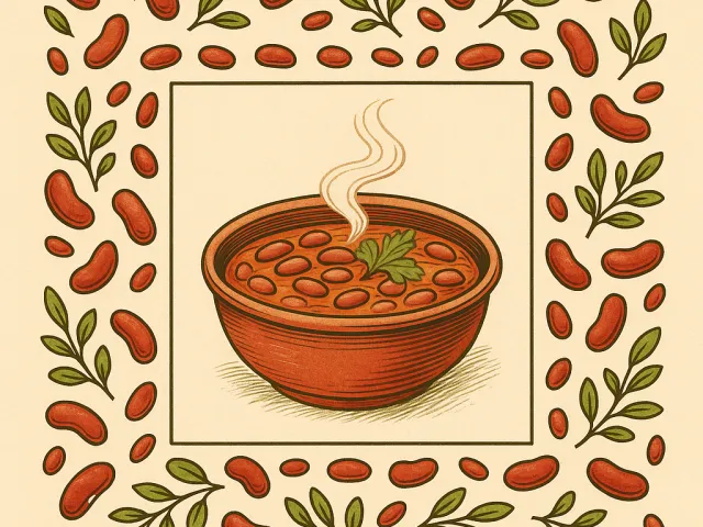 illustrated bowl of soup with decorative food border