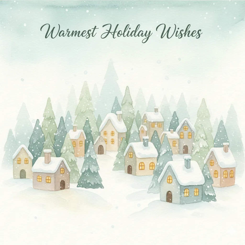 Warmest Holiday Wishes Winter Village
