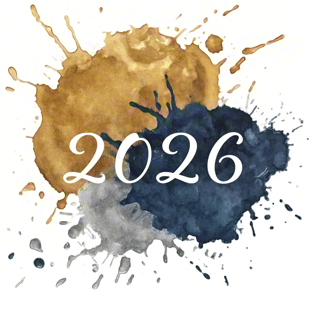 Watercolor 2026 splash illustration