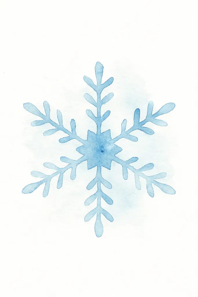 Watercolor blue snowflake illustration