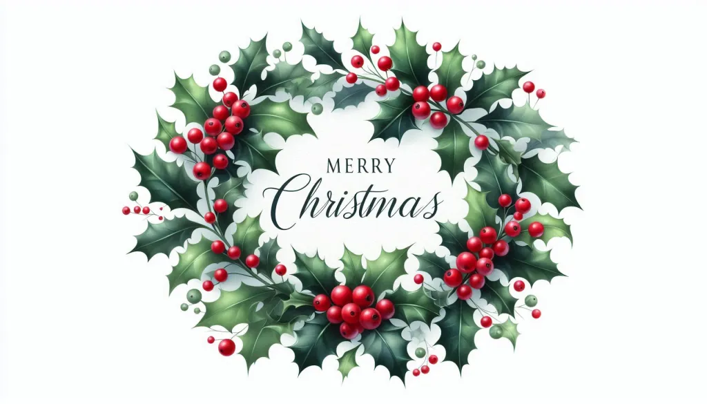 Watercolor Christmas wreath illustration