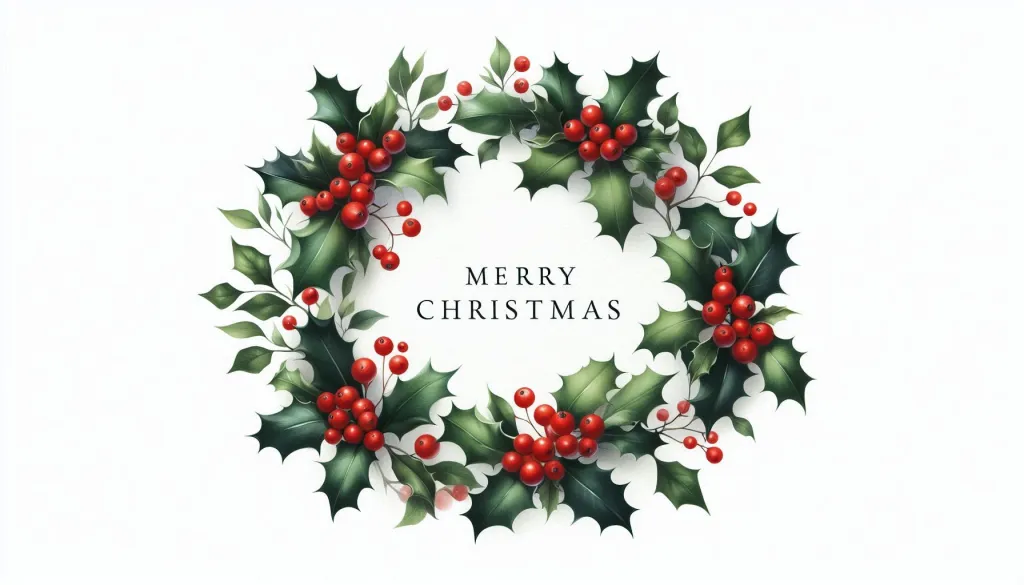 Watercolor Christmas wreath illustration