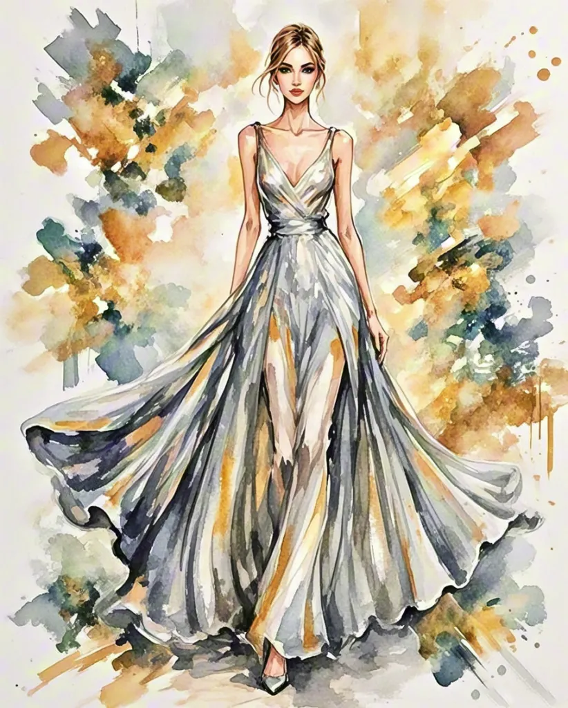 Watercolor elegant fashion illustration