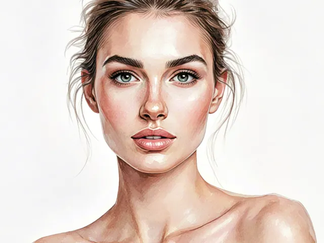 Clean watercolor portrait of a young woman with soft natural expression