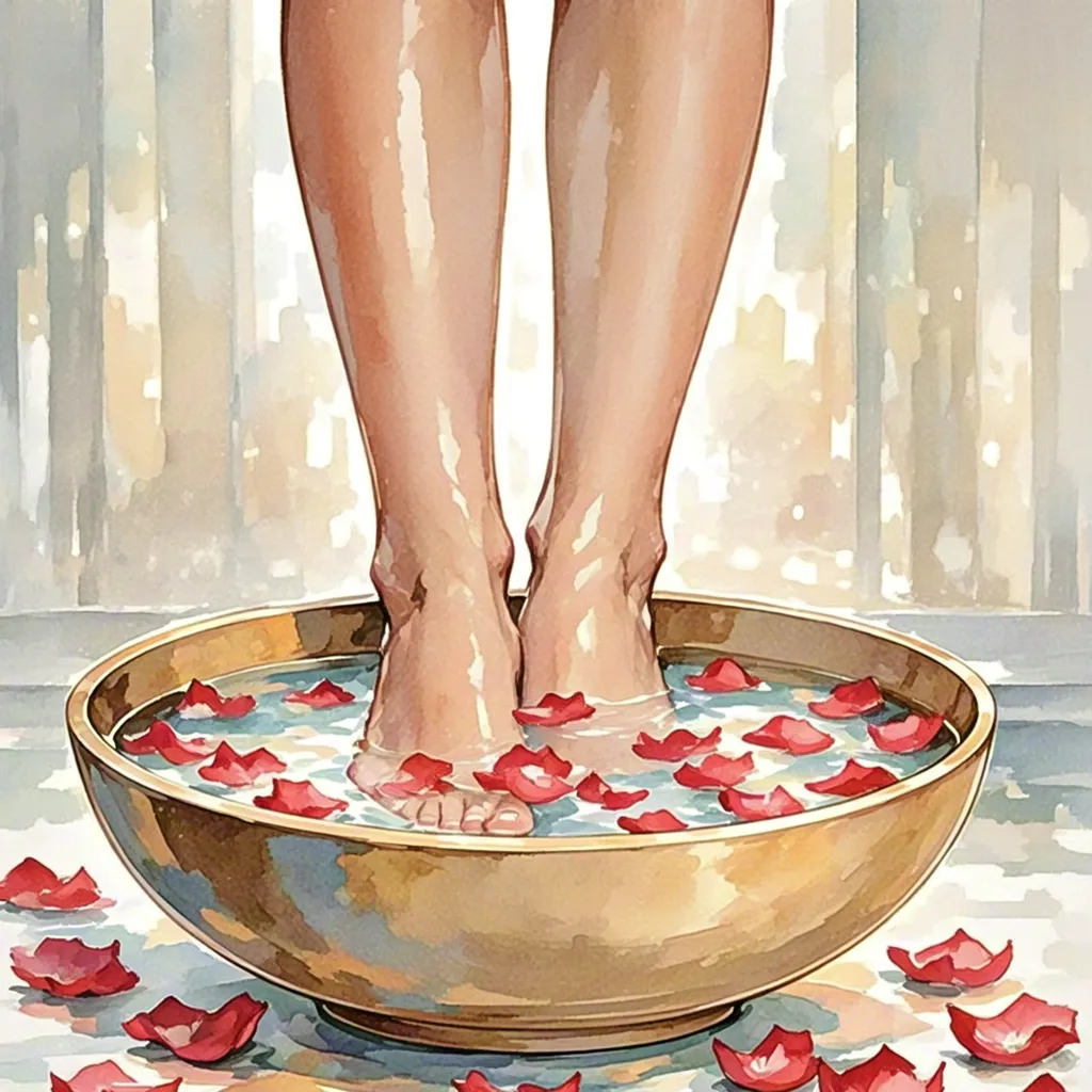 Watercolor foot spa bowl