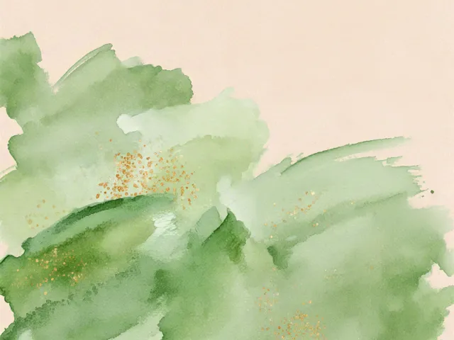 Soft green watercolor background with blended natural brush strokes
