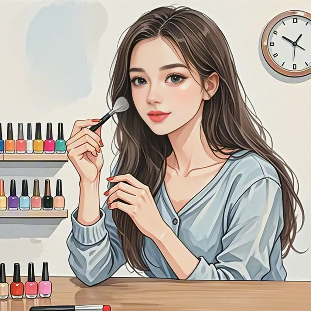 Watercolor makeup application