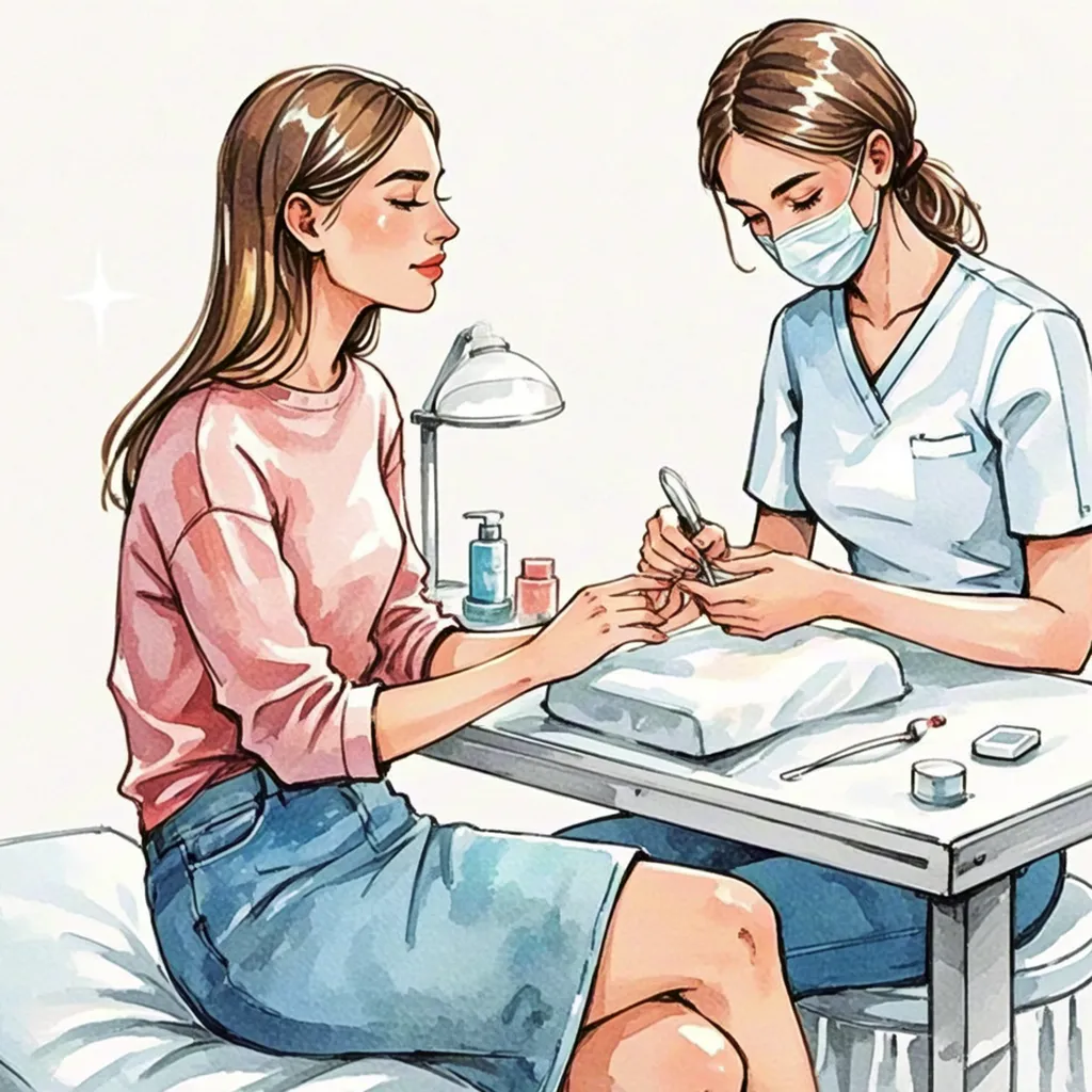 Watercolor manicure session