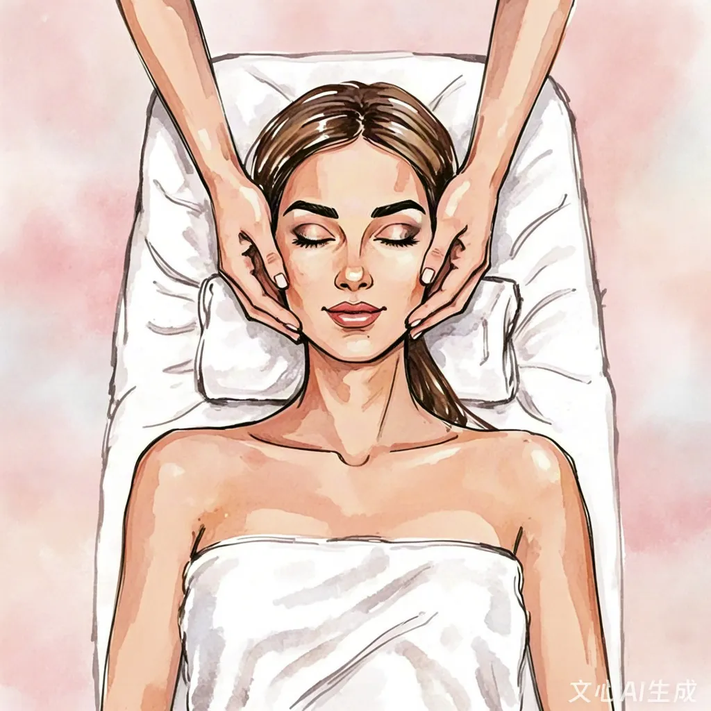 Watercolor massage therapy scene