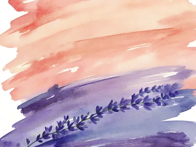 Abstract watercolor brush strokes in pink, purple and lavender