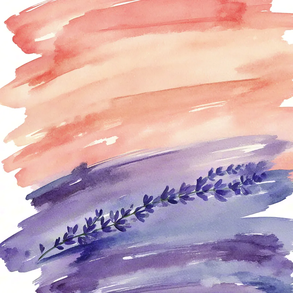 Watercolor pink and purple brush strokes