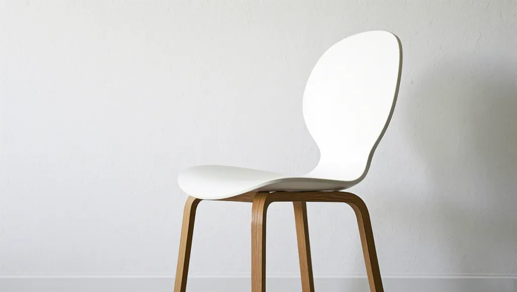 White modern chair in minimal interior