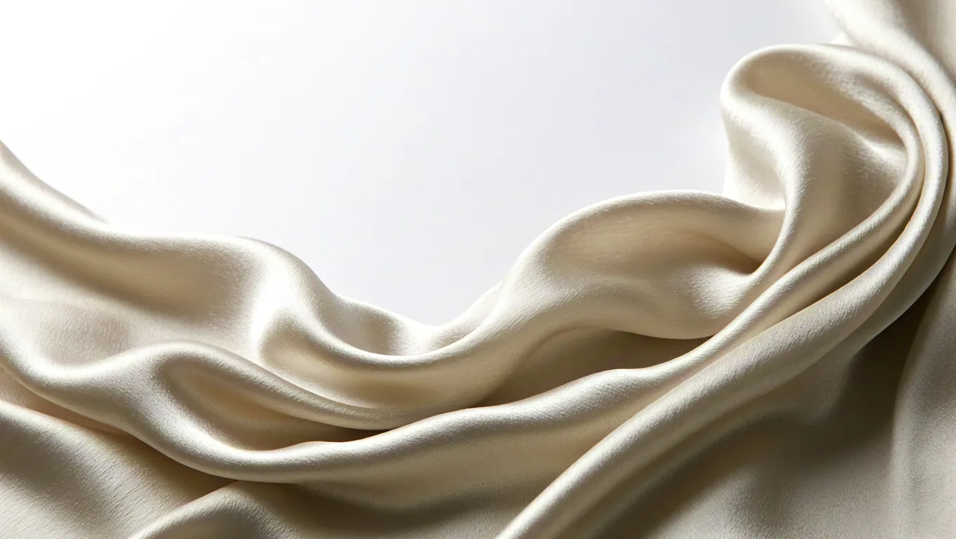 Smooth flowing white silk cloth