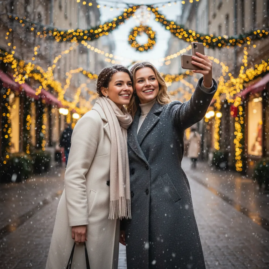 Winter City Selfie Friends