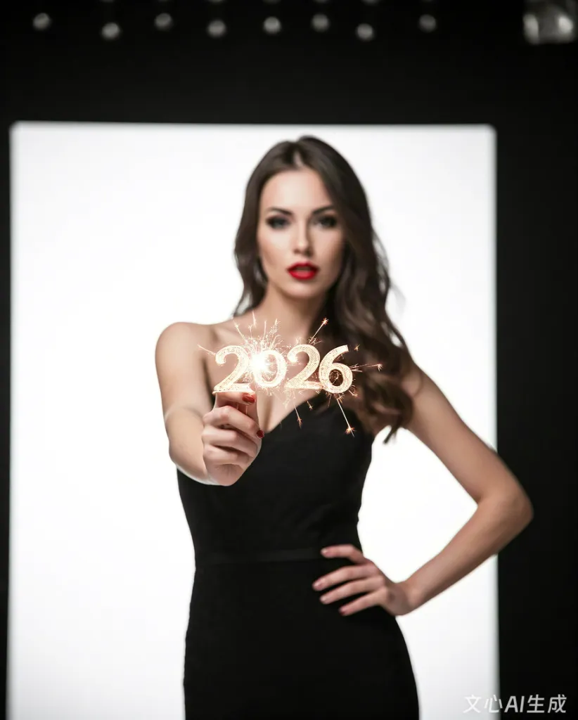 Woman Holding 2026 Number Sign