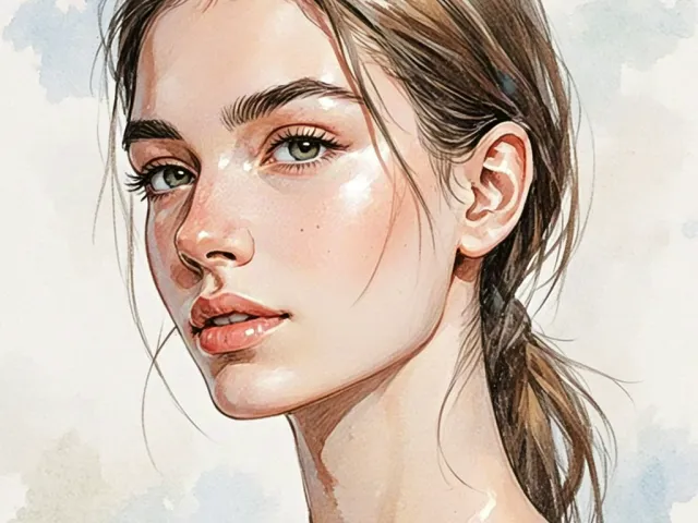 Watercolor woman portrait