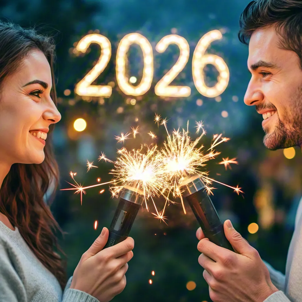 Woman Sparkler Celebration 2026