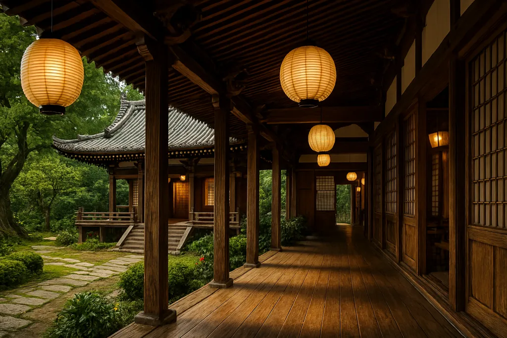 Zen wooden walkway
