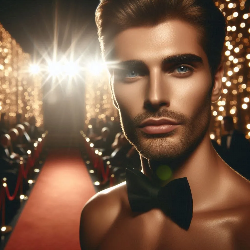 Cinematic Male Portrait on Red Carpet