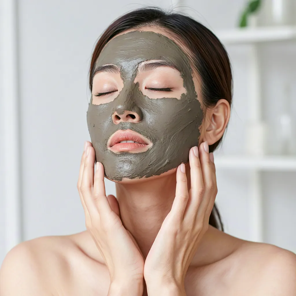 Clay facial mask treatment – natural skincare routine