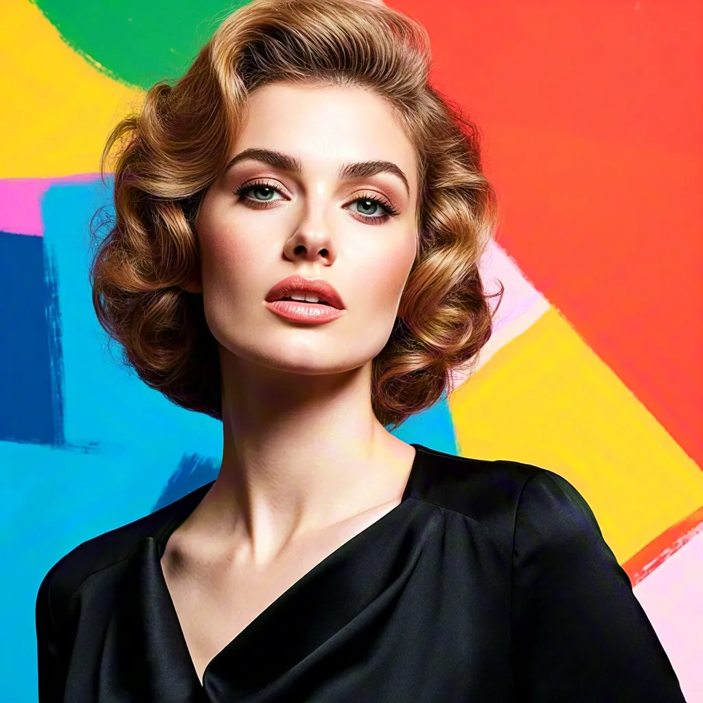 Colorful Retro-Style Female Portrait Illustration