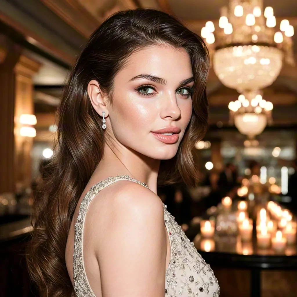 Elegant Portrait of Woman in Golden Ambient Light