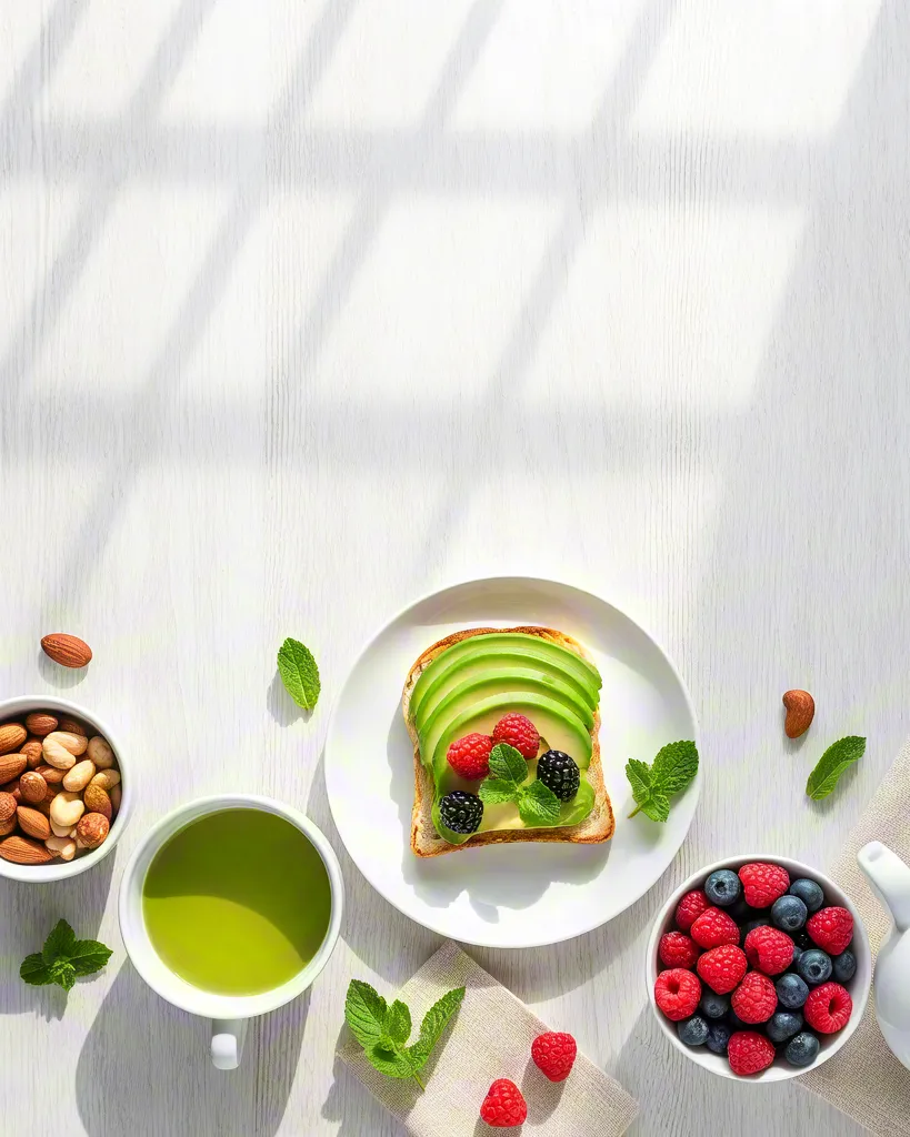 Healthy Breakfast With Avocado Toast and Berries