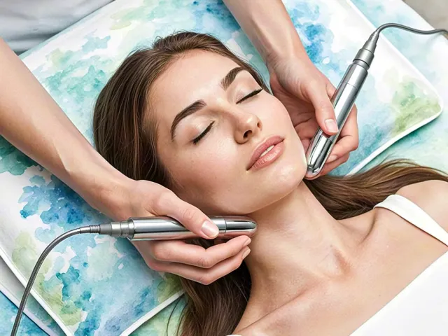 Professional facial treatment using modern skincare devices