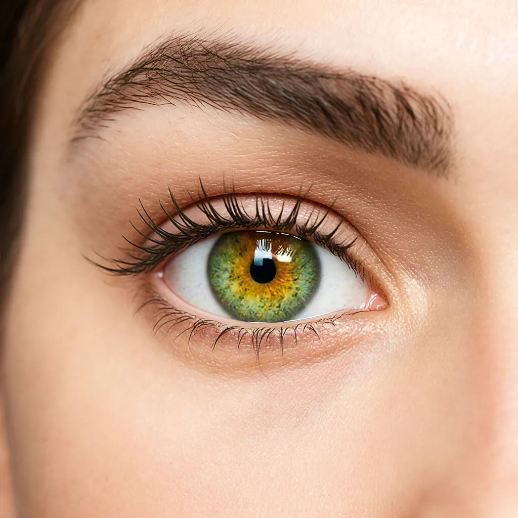 Macro Close-Up of Green and Yellow Eye