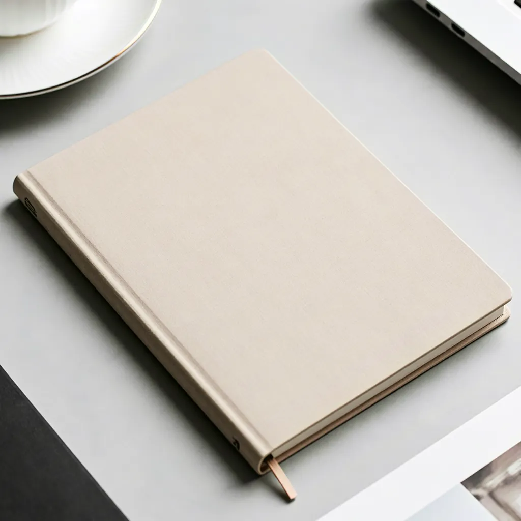 Minimalist Blank Notebook on Table