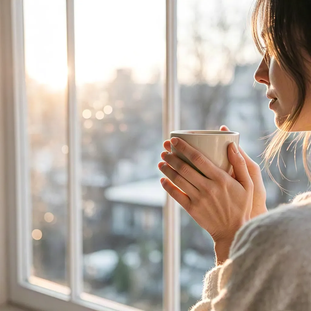 Morning coffee by the window – calm lifestyle moment