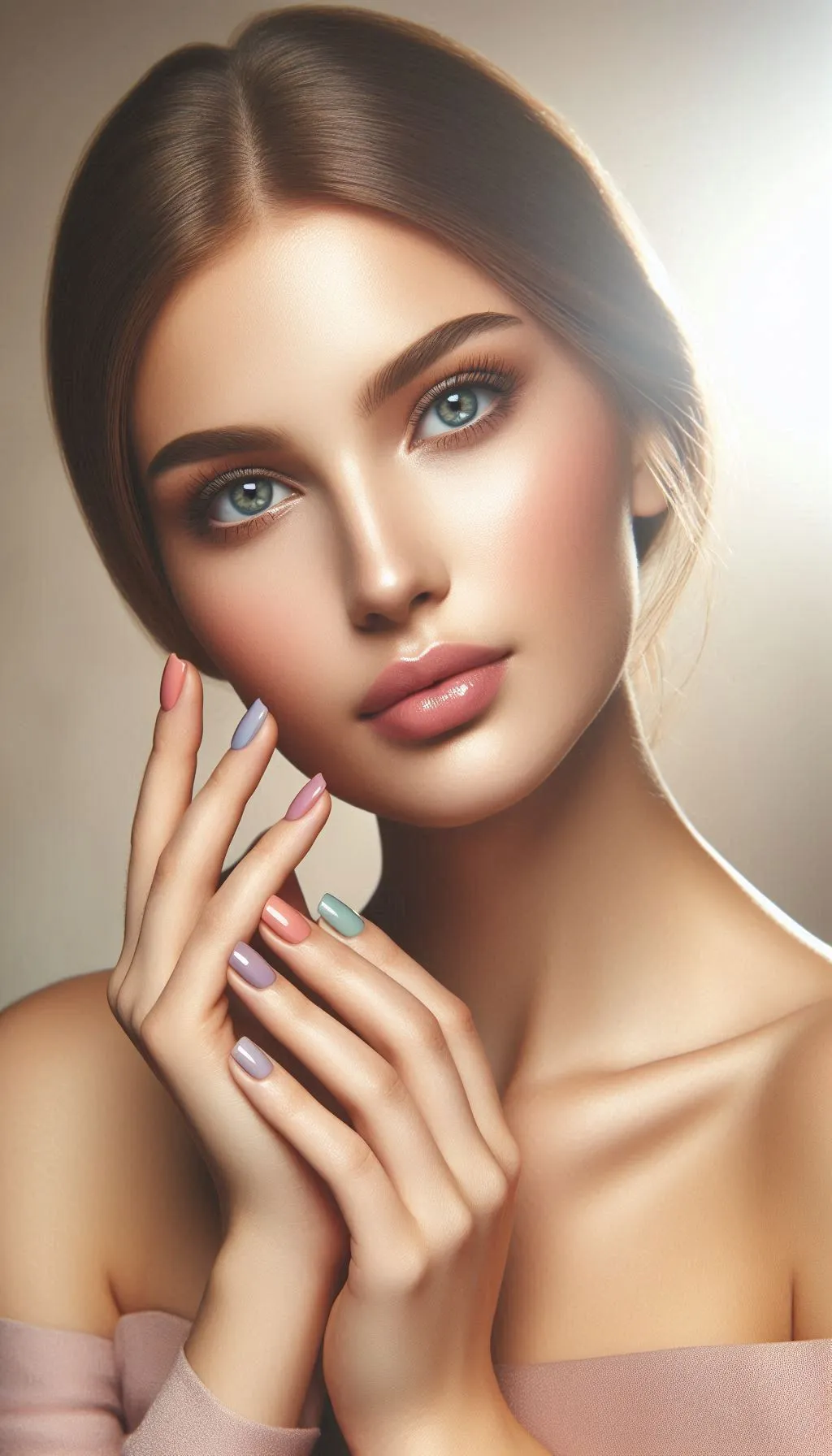 Soft natural beauty portrait emphasizing healthy glowing skin