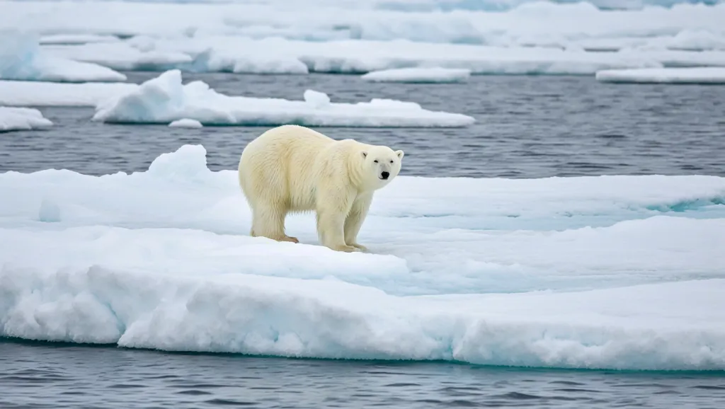 Polar Bear Standing on Arctic Ice