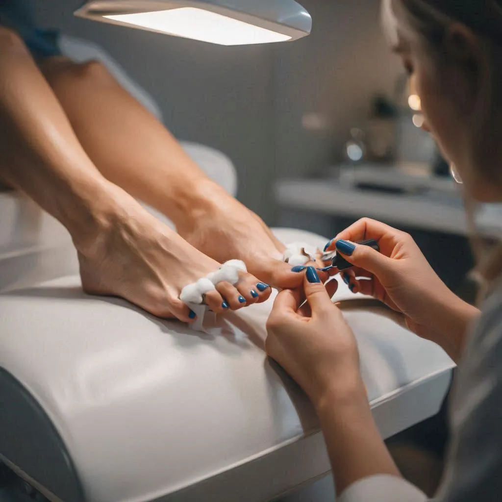 Professional pedicure procedure in beauty salon