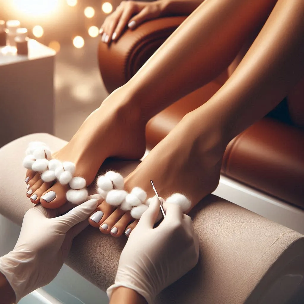 Professional Pedicure with Cotton Toe Separators || ai