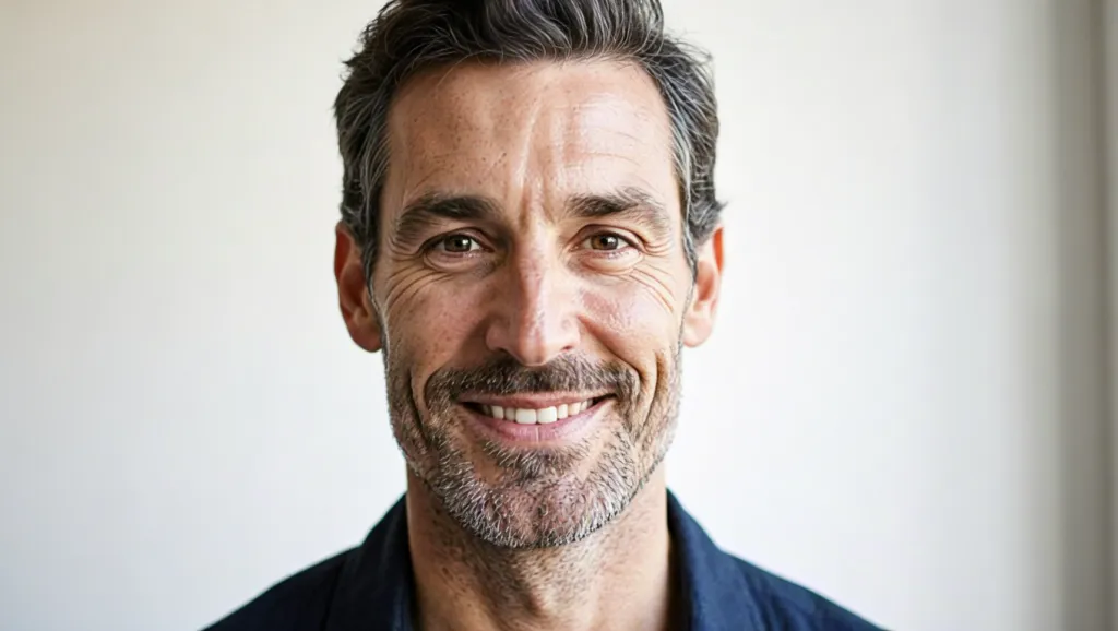 Professional Portrait of Smiling Middle-Aged Man